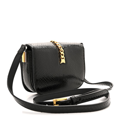 Gucci Snakeskin Mini Sylvie 1969 Messenger Bag Black 3 of 13