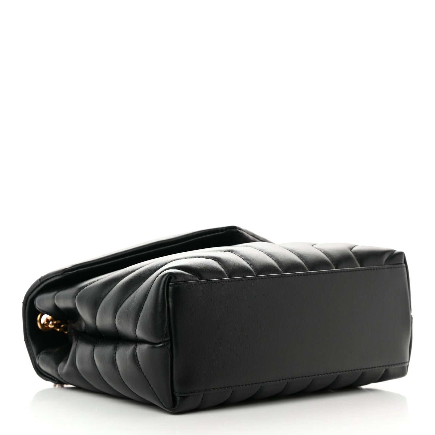 Calfskin Y Quilted Monogram Small Loulou Chain Satchel Black
