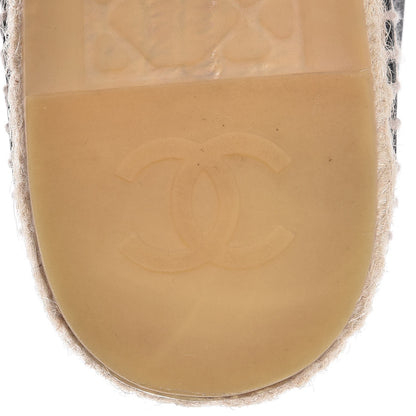 Chanel Lambskin CC Espadrilles 38 Black 10 of 13