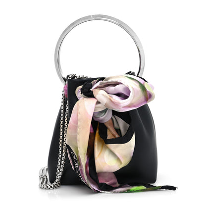 Jimmy Choo Calfskin Scarf Bon Bon Bag Bucket Bag Black 1 of 10