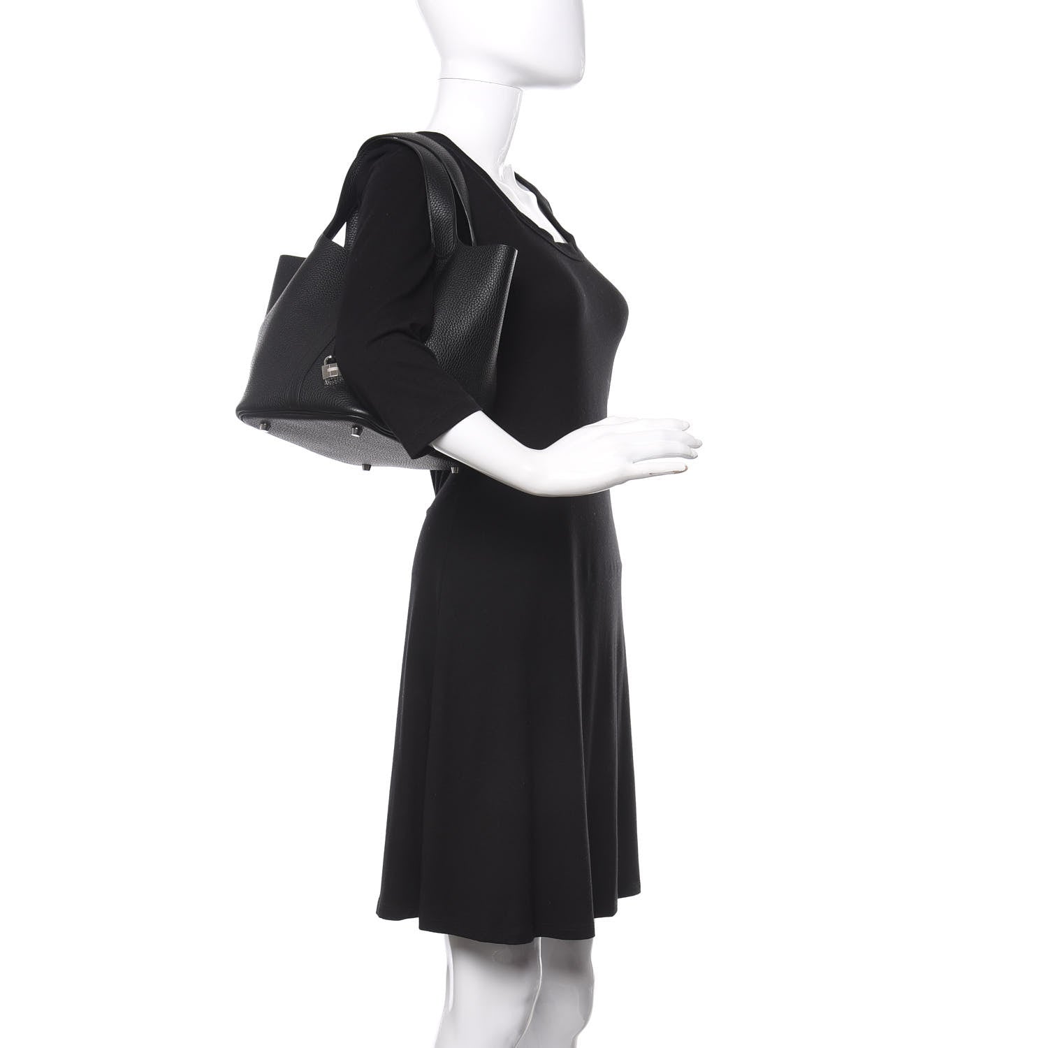 Hermes Taurillon Clemence Picotin Lock 22 MM Black 2 of 11