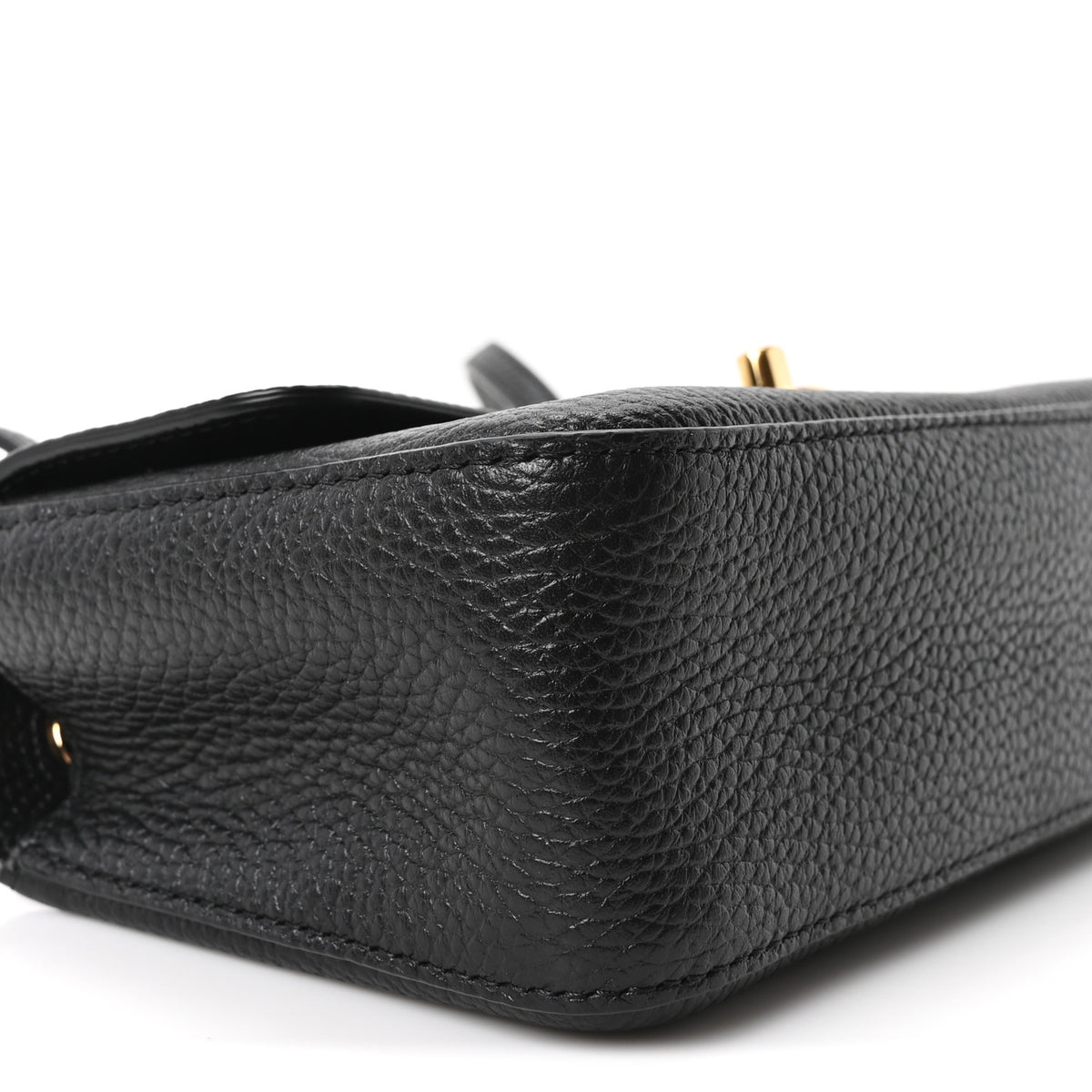 Grained Calfskin Mini Souplissimo Maxi Flap Black