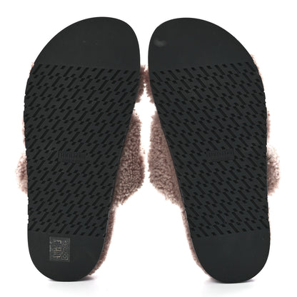 Hermes Woolskin Womens Chypre Sandals 38 Bois De Santal 5 of 8