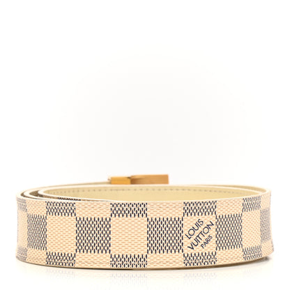 Louis Vuitton Damier Azur LV Paris Buckle Belt 80 32 Gold 2 of 7