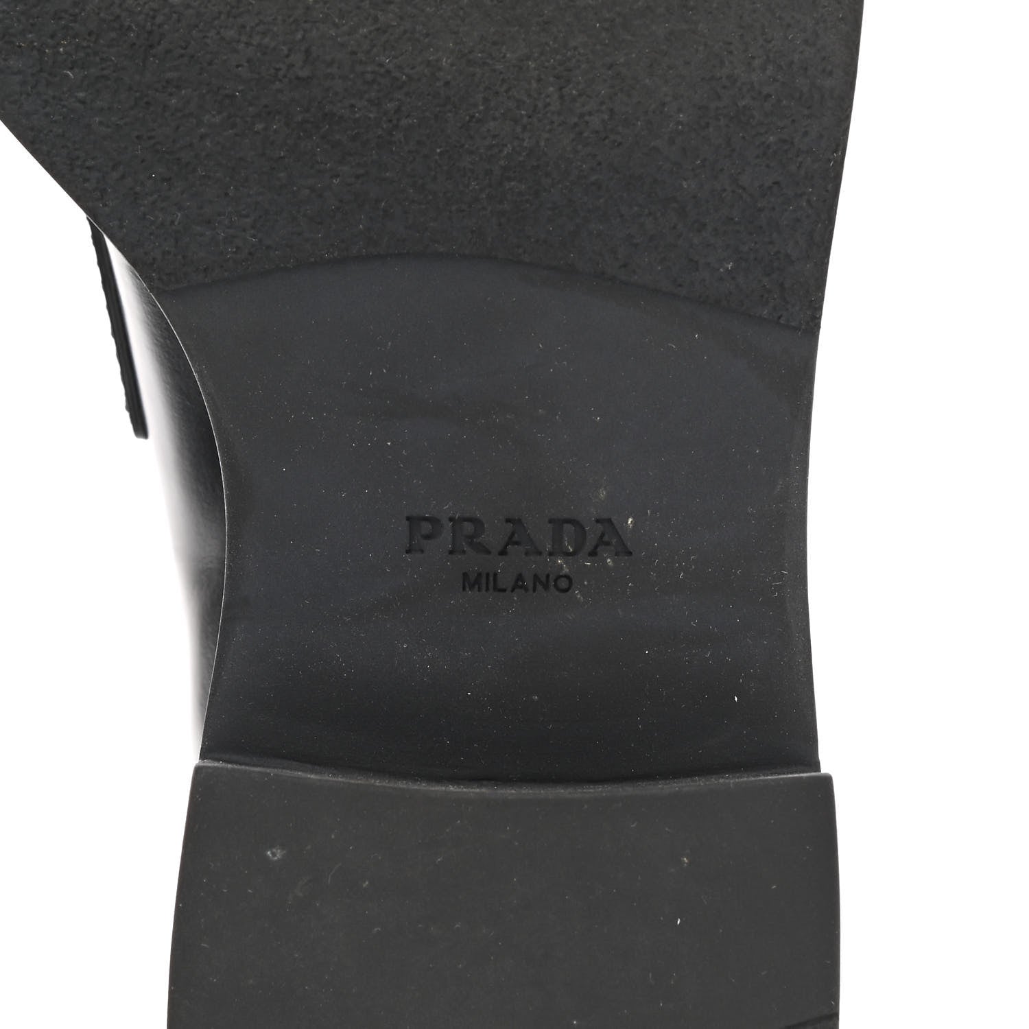 Prada Spazzolato Metal Triangle Logo 50mm Loafers 37 Black 6 of 10