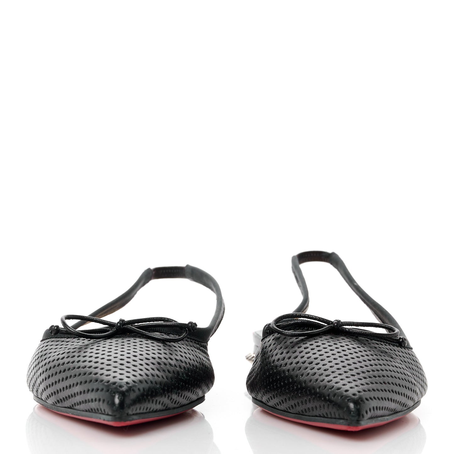 Nappa Spiked Hall Slingback Flats 39.5 Black