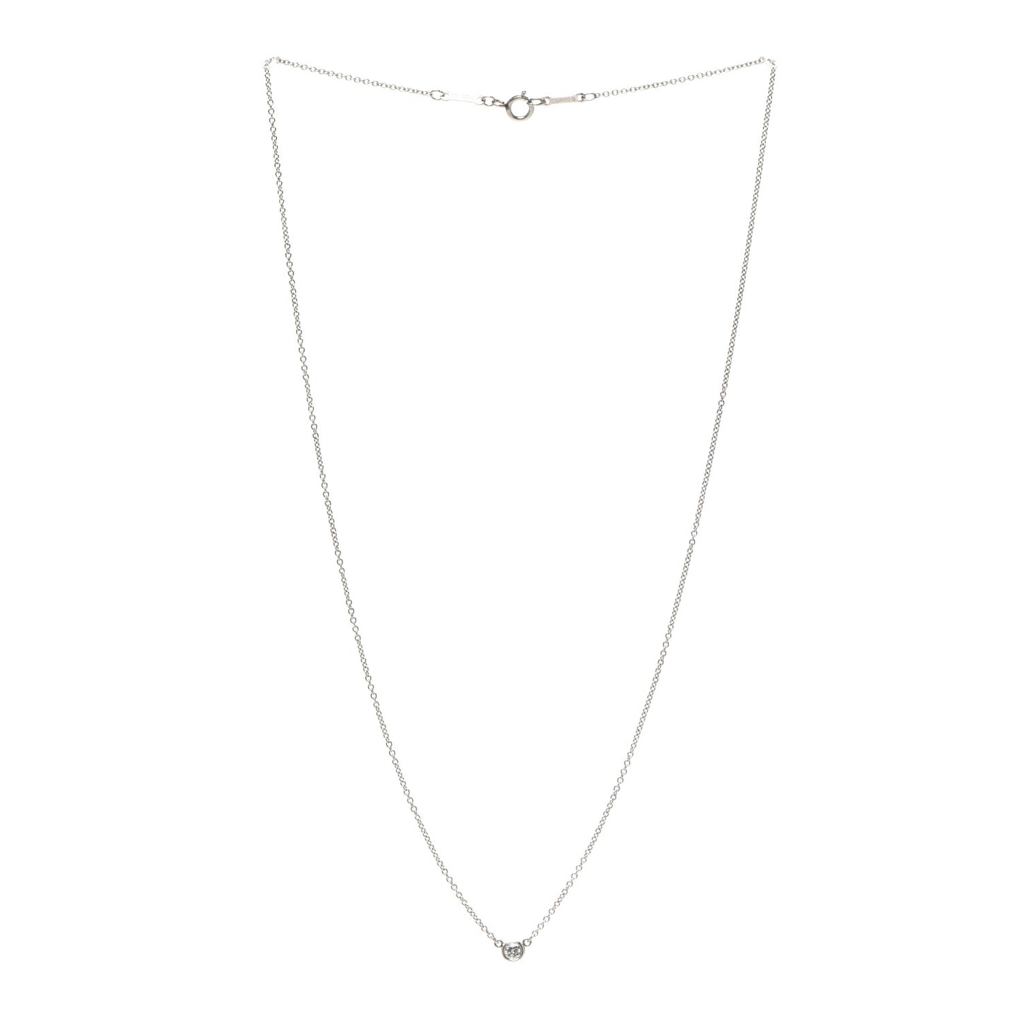 Platinum Diamond .08ct Elsa Peretti Diamonds by the Yard Pendant Necklace
