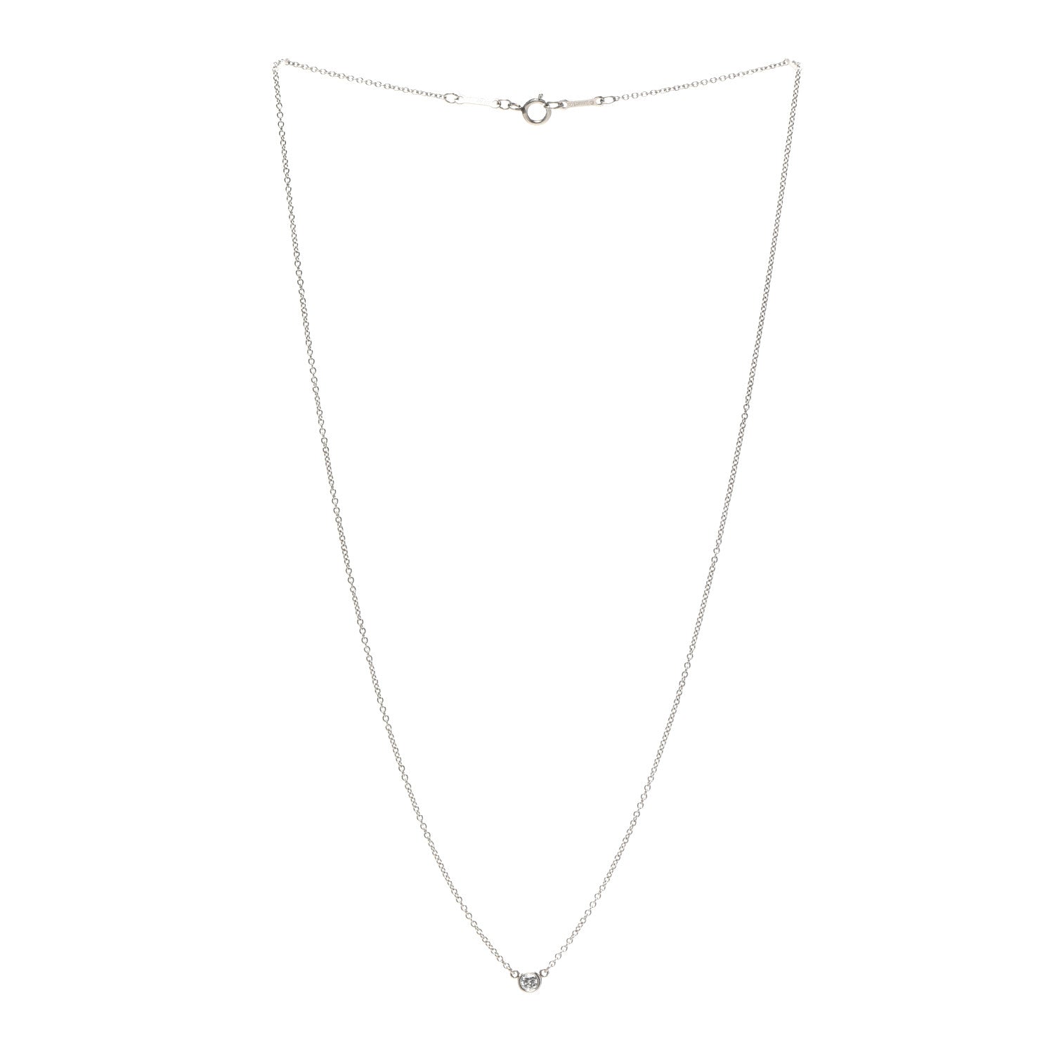 Tiffany Platinum Diamond .08ct Elsa Peretti Diamonds by the Yard Pendant Necklace 3 of 5