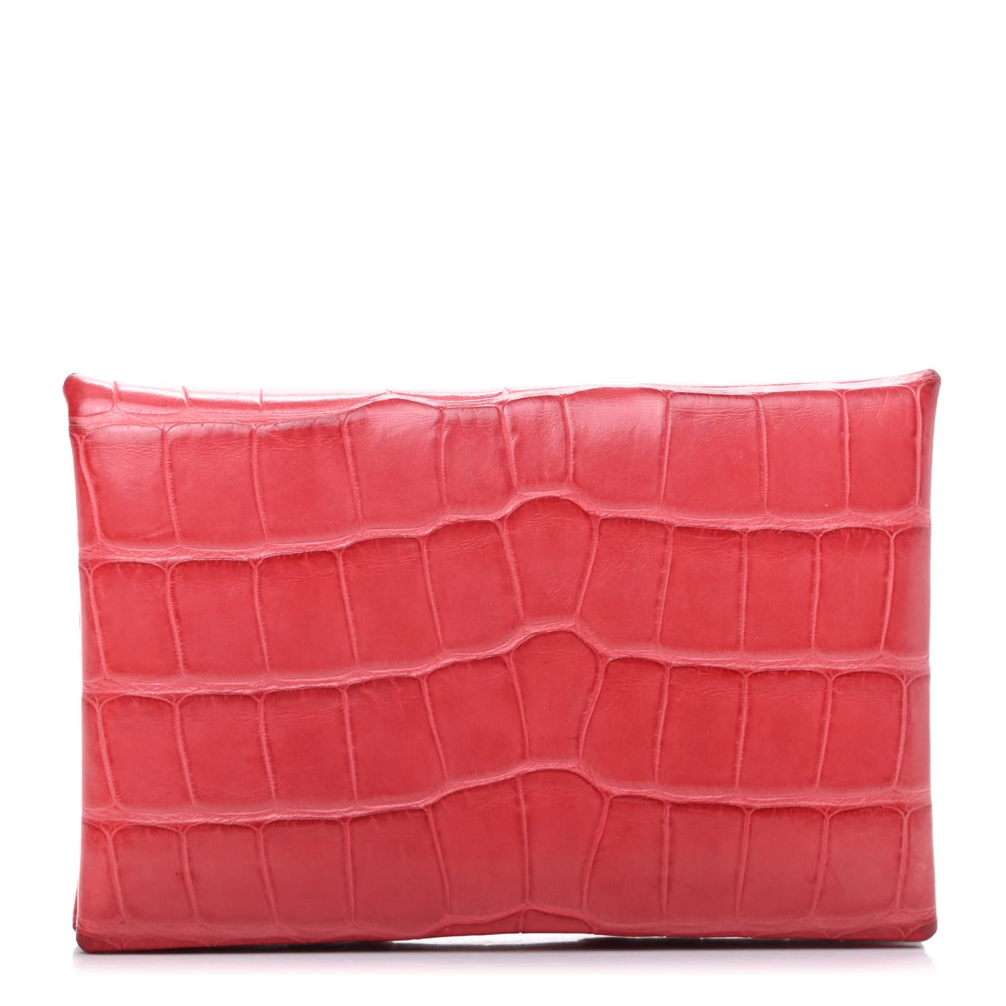 Matte Alligator Calvi Card Case Bougainvillea