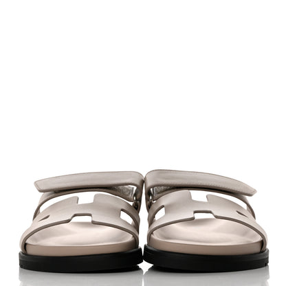 Hermes Calfskin Womens Chypre Sandals 35 Beige Mastic 2 of 9