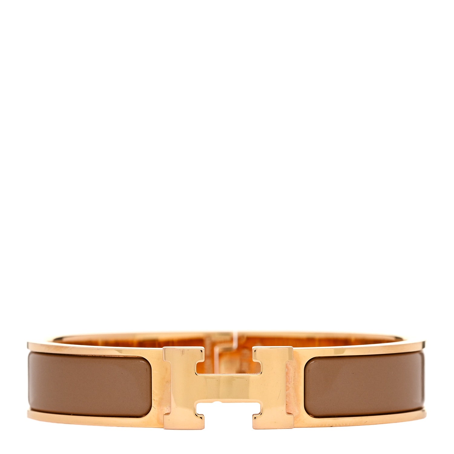 Hermes Enamel Narrow Clic Clac H Bracelet PM Chataigne 1 of 3