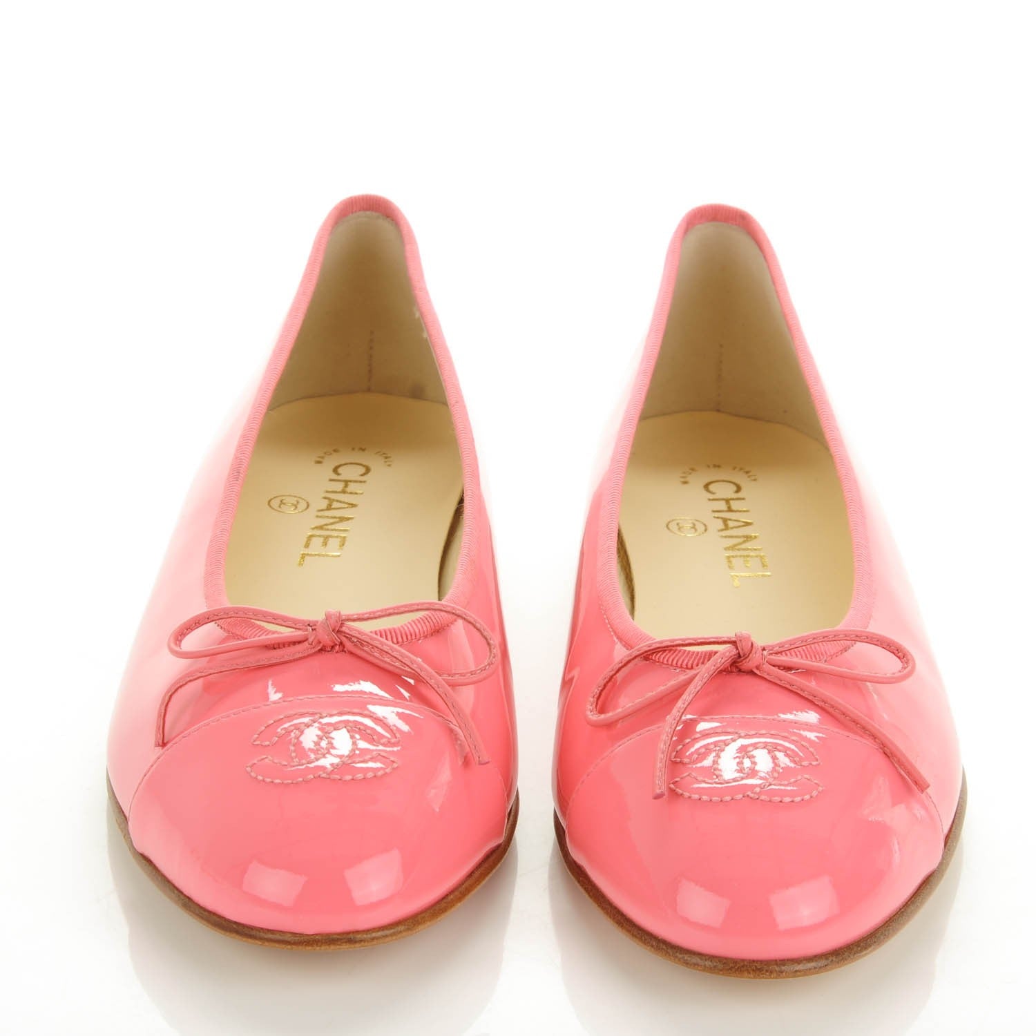 Balenciaga CHANEL Patent CC Cap Toe Ballerina Flats 39.5 Light Pink 2 of 7
