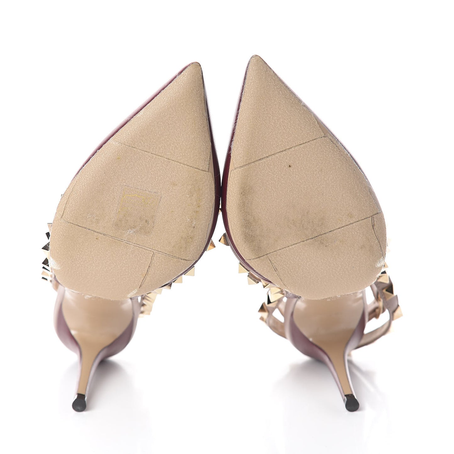 Nappa Rockstud Ankle Strap 100mm Pumps 36.5 Rubin Poudre