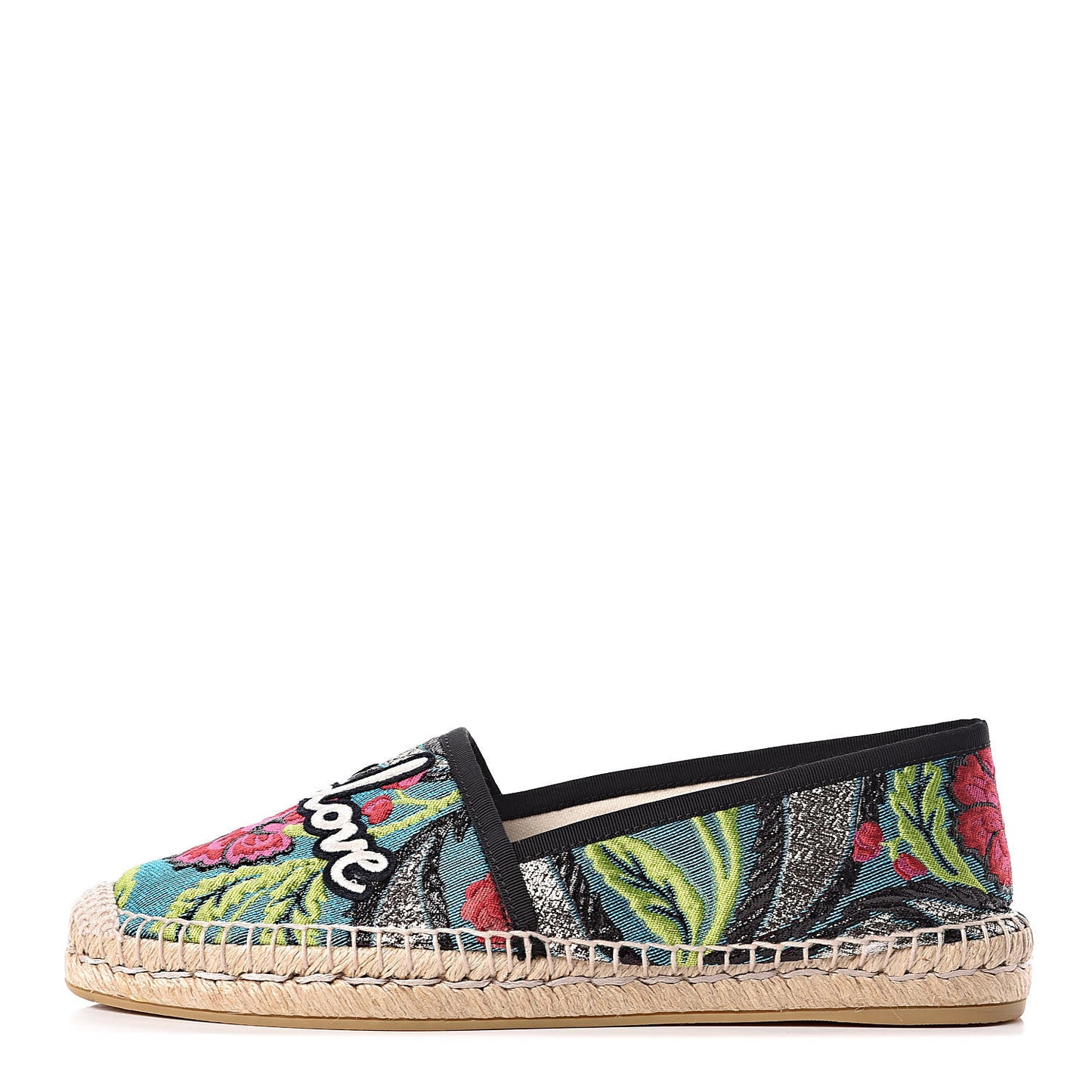 Tapestry Brocade Blind For Love Espadrilles 40.5 Acquamarine Green Black