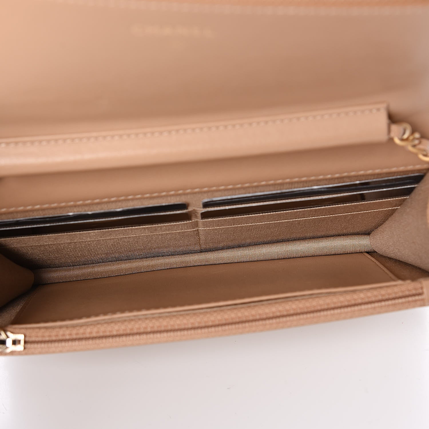 Chanel Caviar Quilted Boy Wallet On Chain WOC Beige 5 of 13