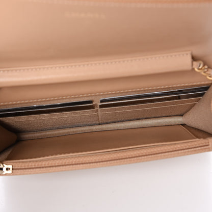 Chanel Caviar Quilted Boy Wallet On Chain WOC Beige 5 of 13