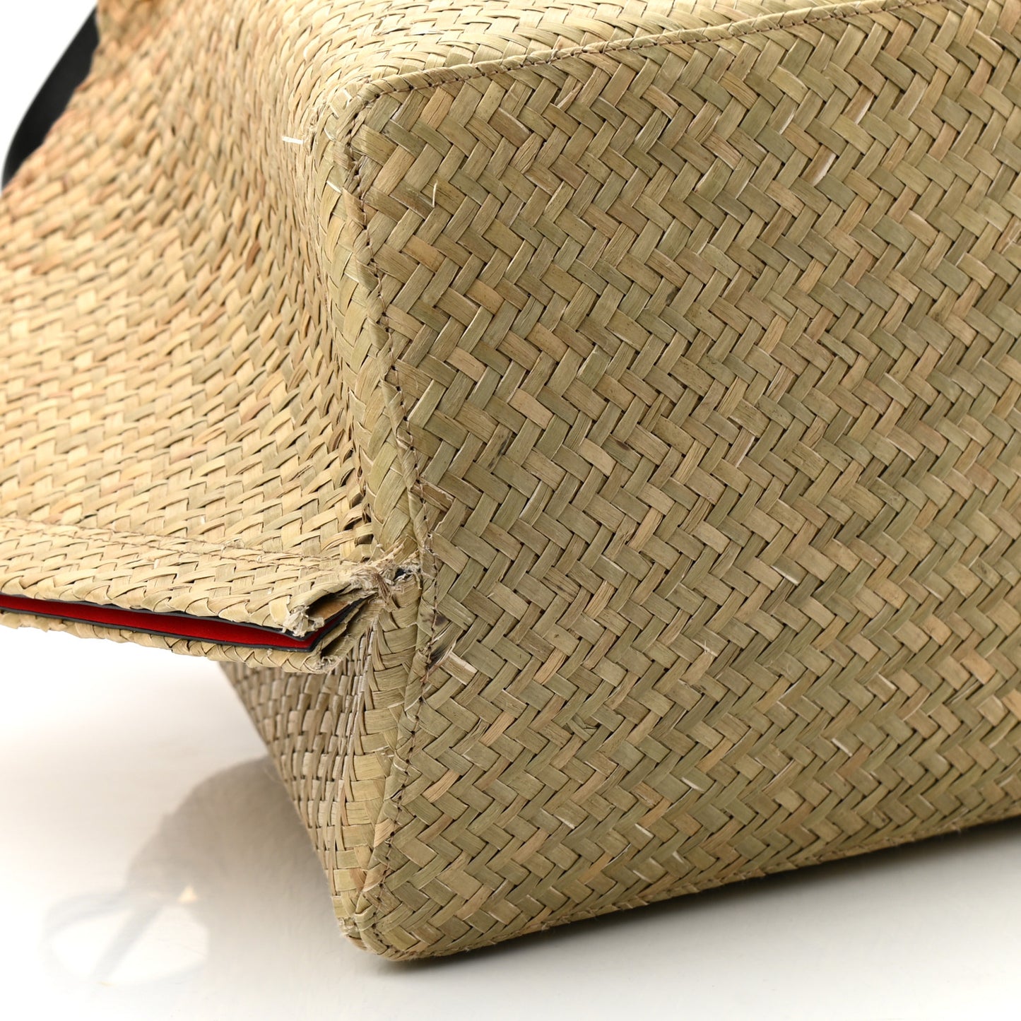 Raffia Large Vlogo Escape Shopper Natural Black Rouge
