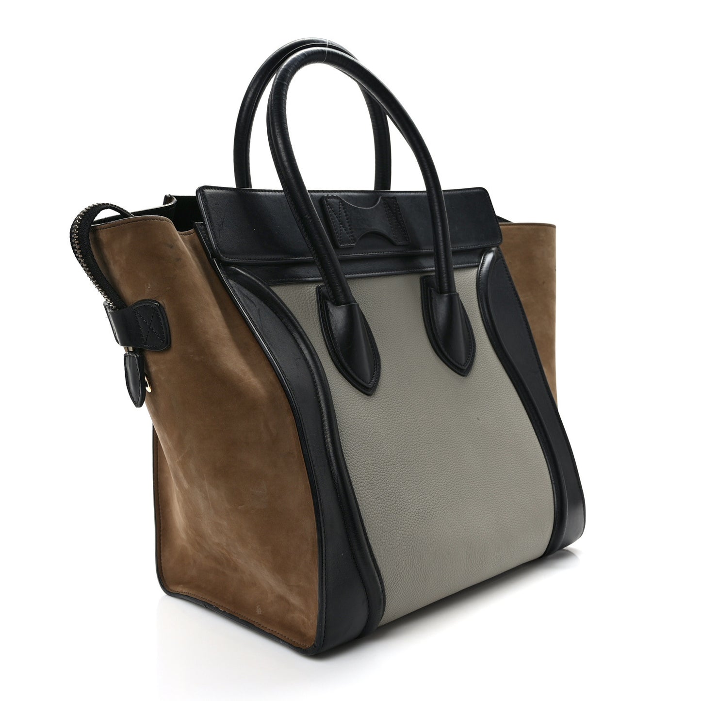 Baby Grained Calfskin Nubuck Mini Tri-Color Luggage Khaki