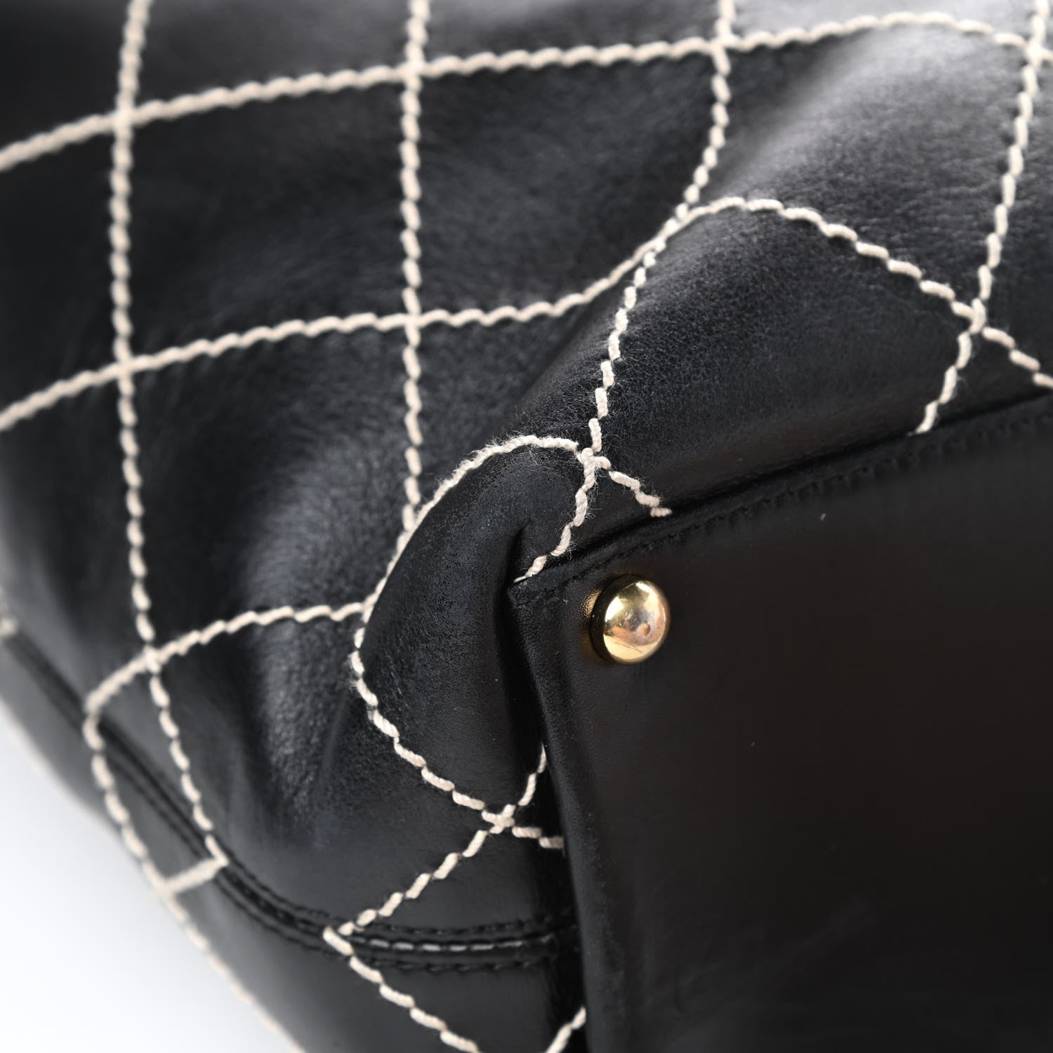 Chanel Calfskin Wild Stitch Large Tote Black 12 of 16
