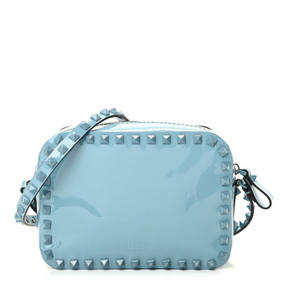 Valentino Garavani Patent Monochrome Rockstud Camera Crossbody Bag Atlantique 1 of 8