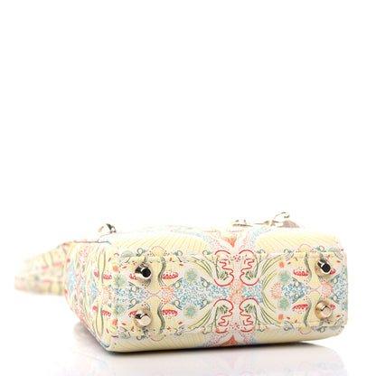 Christian Dior Calfskin Embroidered Mini Lady Dior White Multicolor 4 of 10
