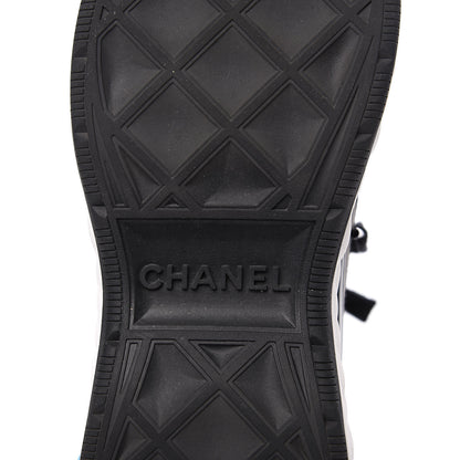 Chanel Velvet Calfskin Mixed Fibers CC Sneakers 36.5 Black 5 of 7