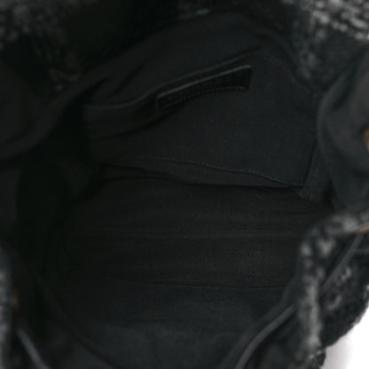 Chanel Wool Tweed Elegant Backpack Black Grey 5 of 11