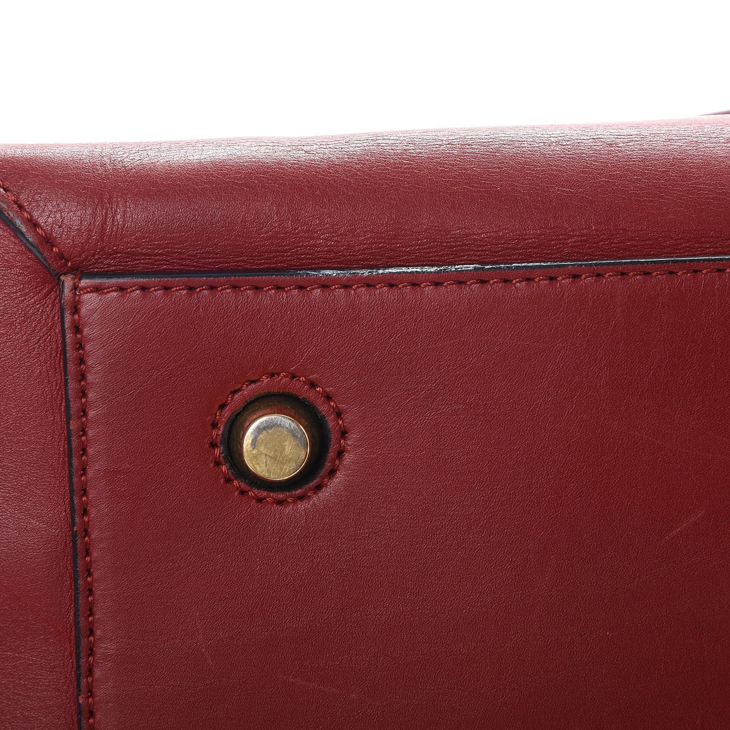Smooth Calfskin Medium Edge Shoulder Bag Red