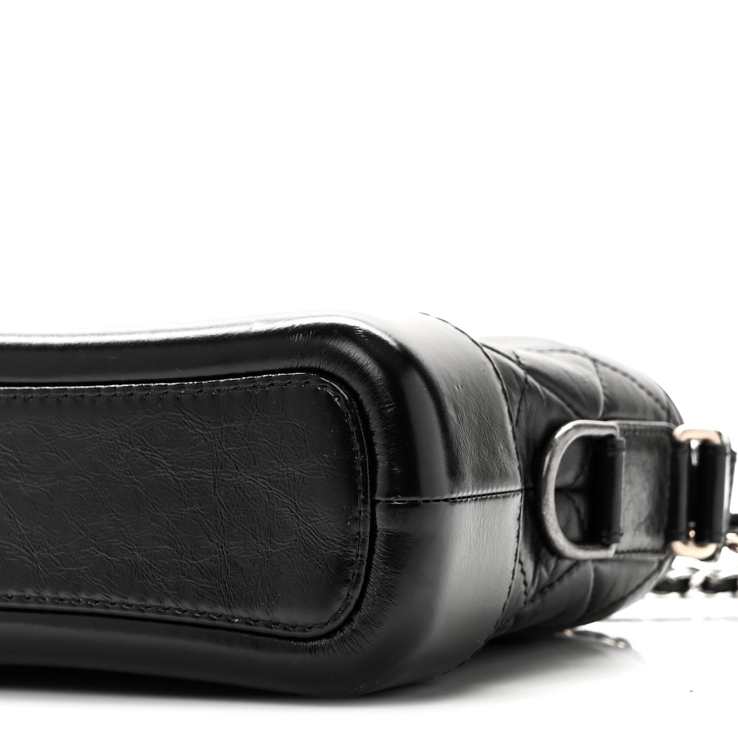 Aged Calfskin Quilted Small Gabrielle Hobo Black