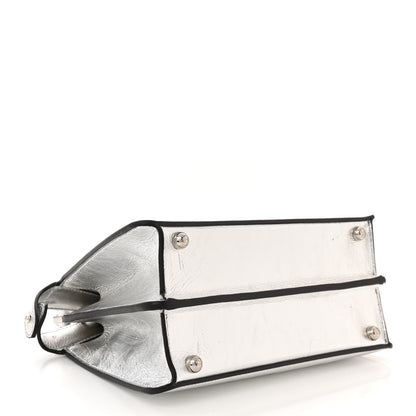 Fendi Rock Millenium Laminata Small Peekaboo I SEE U Satchel Argento 4 of 11