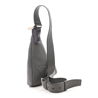 Prada Vitello Daino Logo Embossed Cross Sling Backpack Marmo 3 of 10