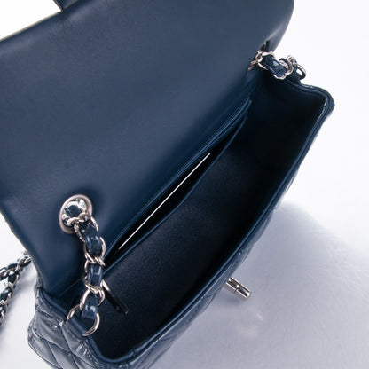 Chanel Patent Calfskin Quilted Mini Rectangular Flap Blue 8 of 8