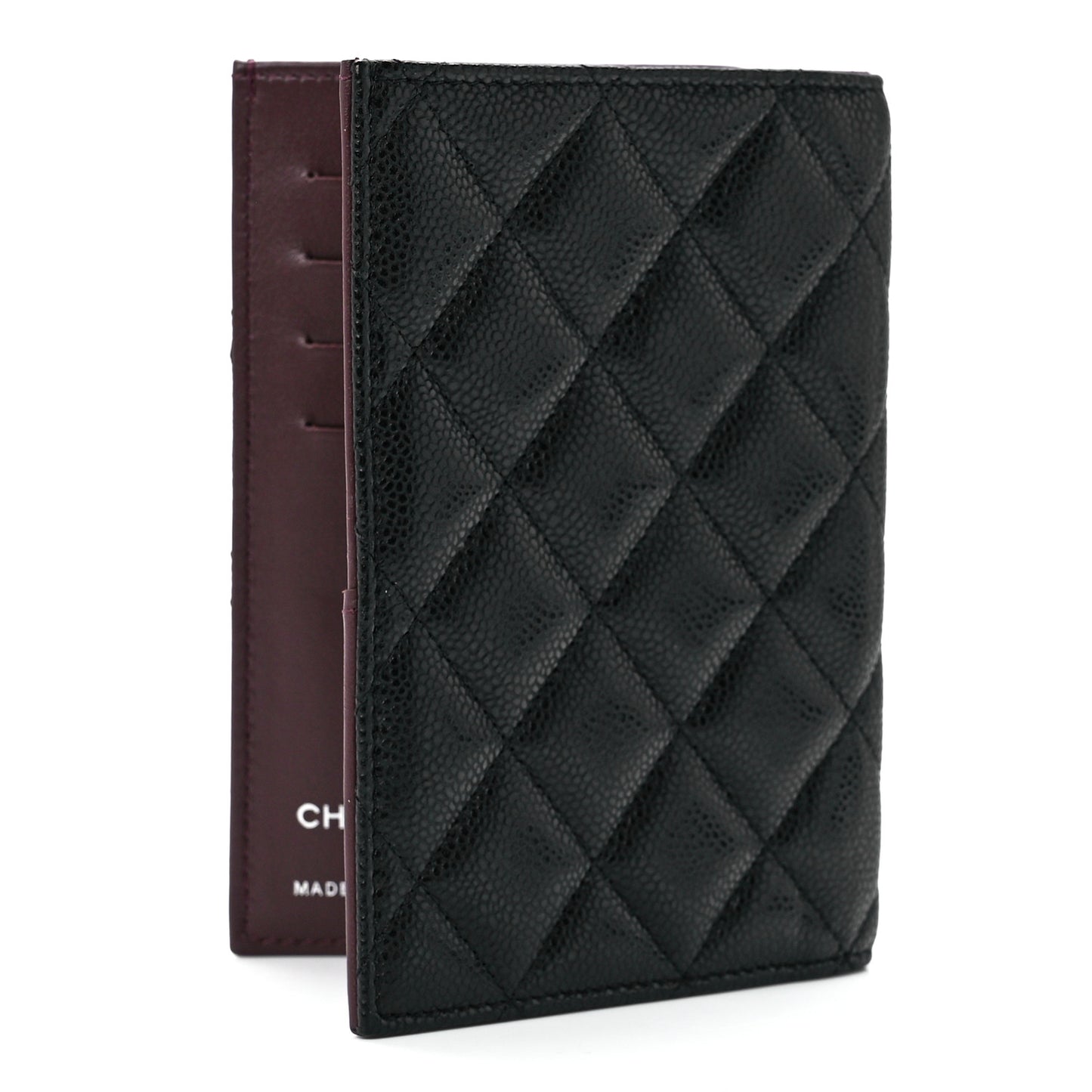 Caviar Quilted Passport Holder Black
