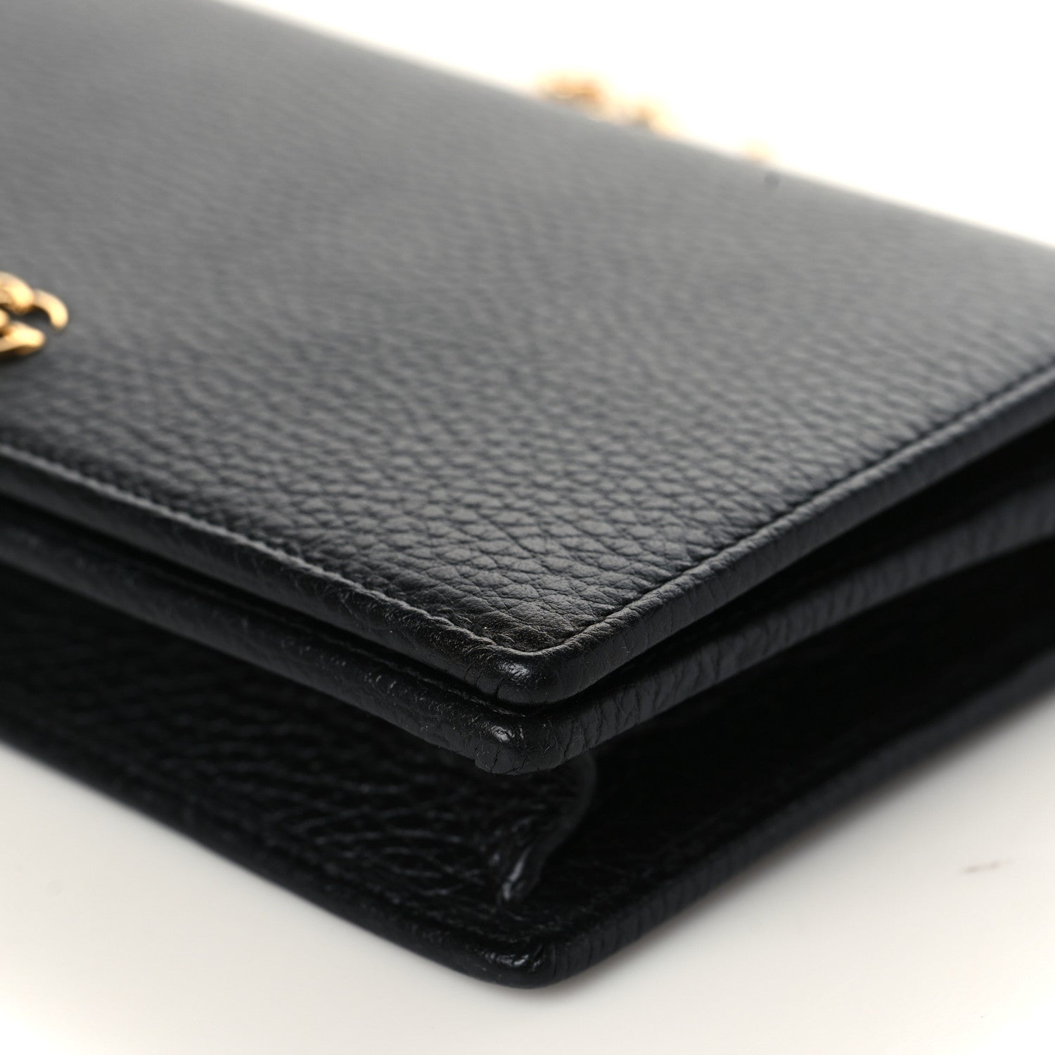Gucci Calfskin Mini GG Marmont Chain Wallet Black 8 of 9