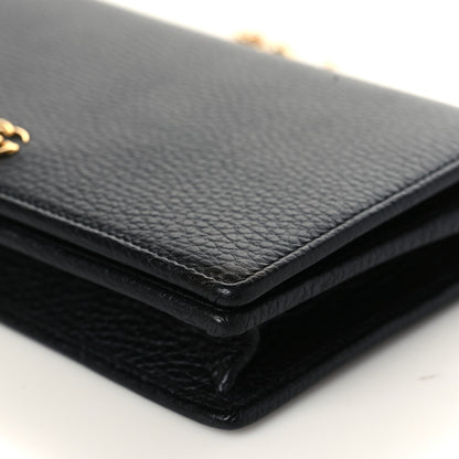 Gucci Calfskin Mini GG Marmont Chain Wallet Black 8 of 9