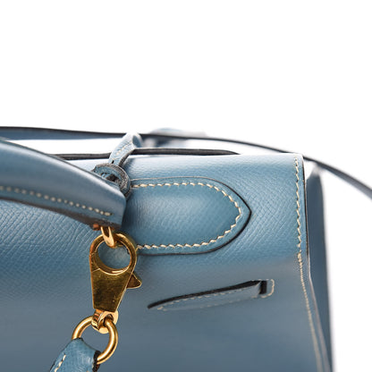 Hermes Epsom Kelly Sellier 32 Blue Jean 34 of 36