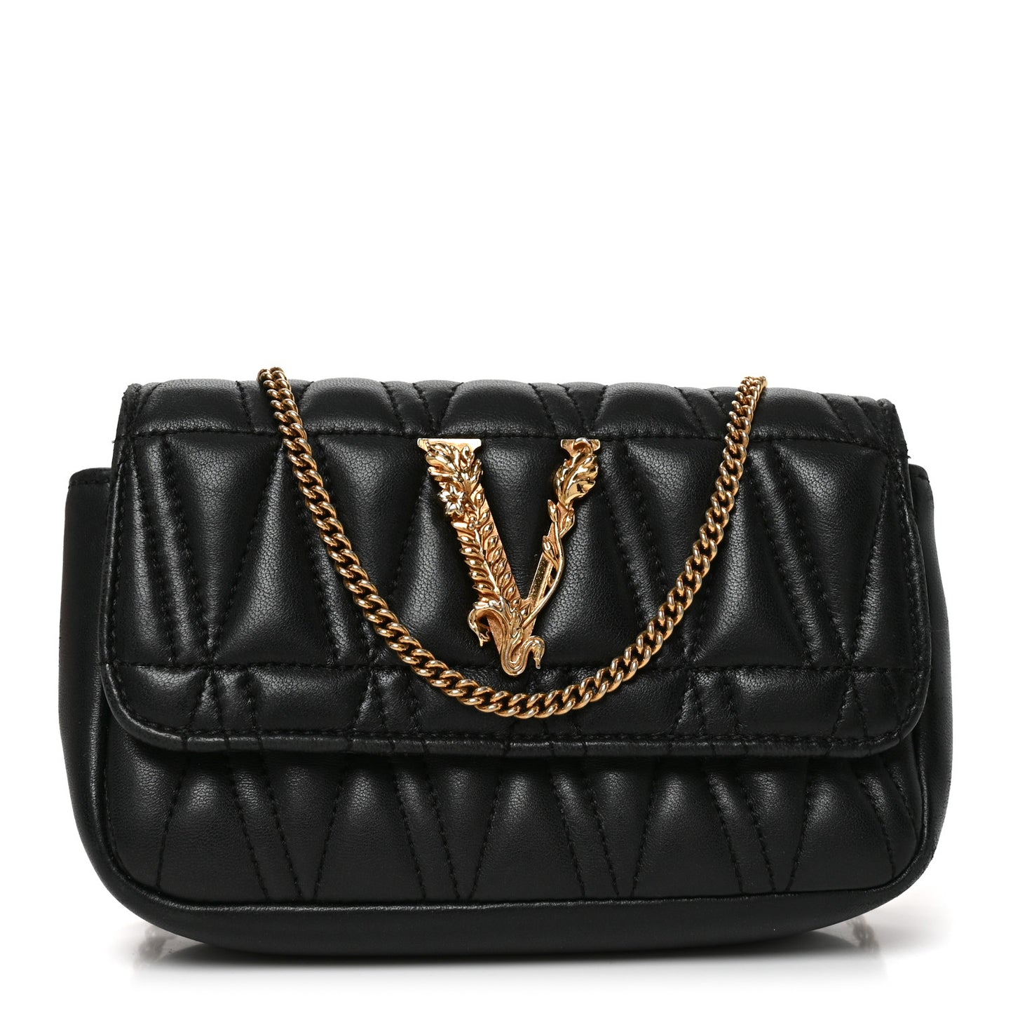 Nappa Quilted Virtus Evening Bag Black