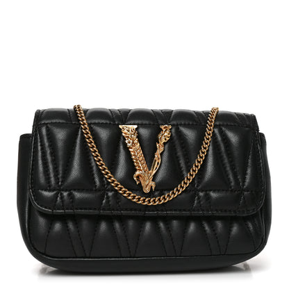 Versace Nappa Quilted Virtus Evening Bag Black 1 of 9