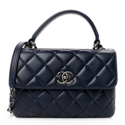 Chanel Lambskin Quilted Small Trendy CC Dual Handle Flap Bag Navy 1 of 13