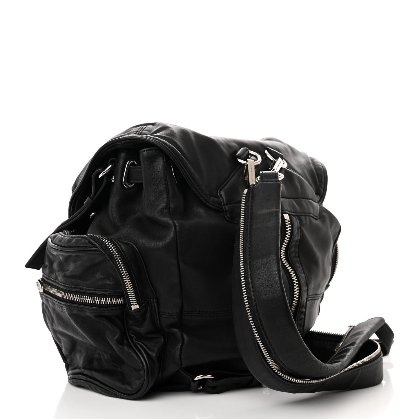Lambskin Marti Backpack Bag Washed Black Rhodium Hardware