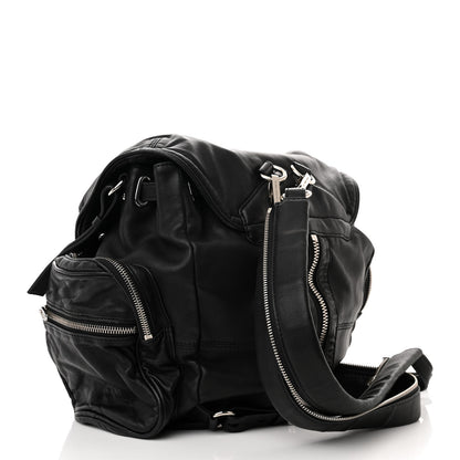 Alexander Wang Lambskin Marti Backpack Bag Washed Black Rhodium Hardware 3 of 9
