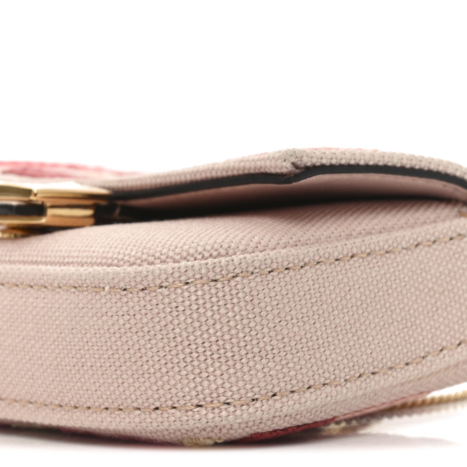 Fendi Canvas Vitello King FF Multicolor Embroidered Nano Baguette Charm Rosa Quarzo Bloody Mary Multicolor 10 of 10