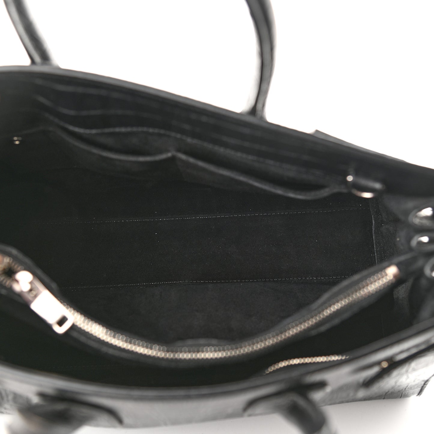 Calfskin Crocodile Embossed Small Sac de Jour Black