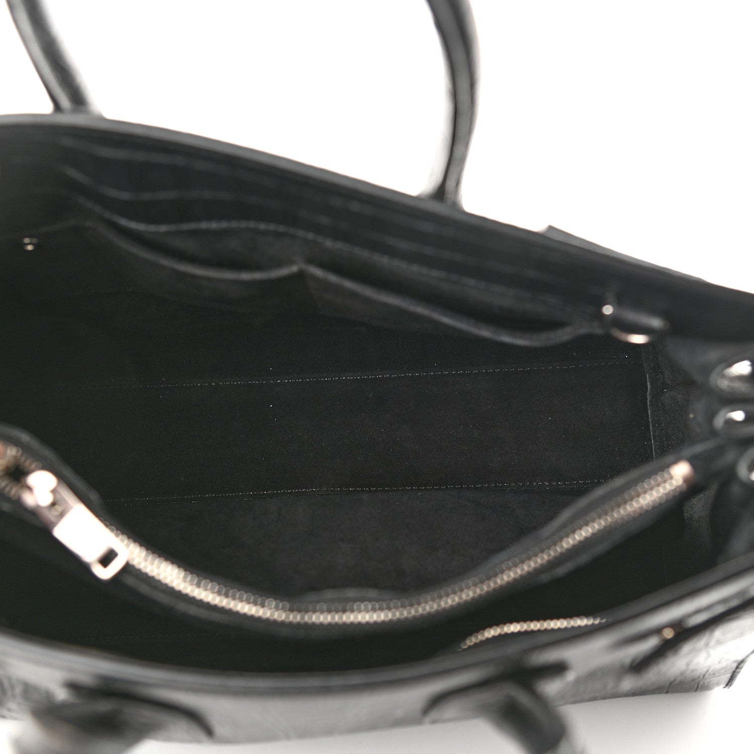 Saint Laurent Calfskin Crocodile Embossed Small Sac de Jour Black 5 of 14
