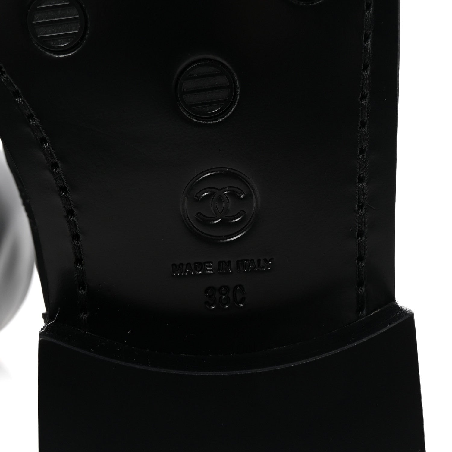 Chanel Shiny Calfskin Lace Up Combat Boots 38 Black 7 of 9