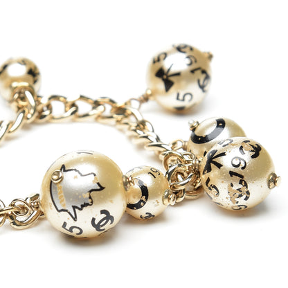 Chanel Painted Pearl CC Coco Bracelet Black Gold 7 of 10