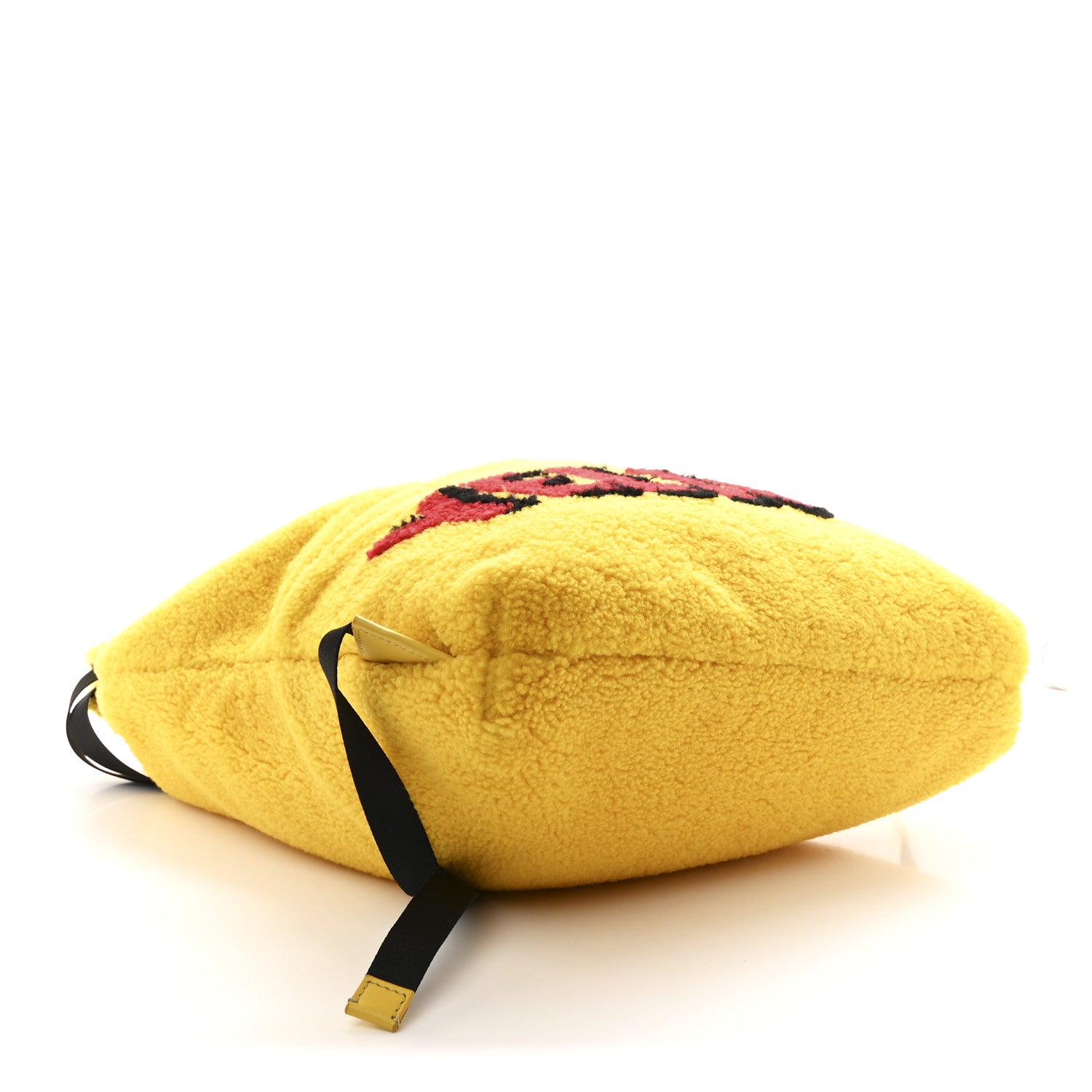 Fendi Shearling Calfskin Vocabulary Drawstring Backpack Yellow