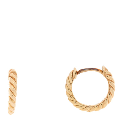 David Yurman 18K Yellow Gold Sculpted Cable Huggie Hoop Earrings 1 of 5
