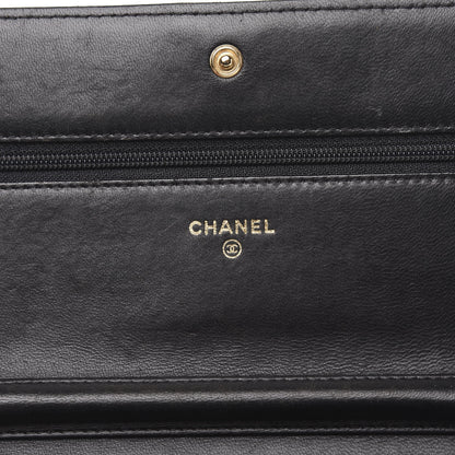 Chanel Lambskin Quilted Boy Wallet On Chain WOC Black 6 of 20