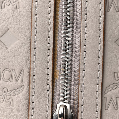 MCM Calfskin Ottomar Monogram Essential Boston Bag Dove 10 of 10